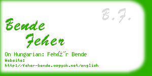bende feher business card